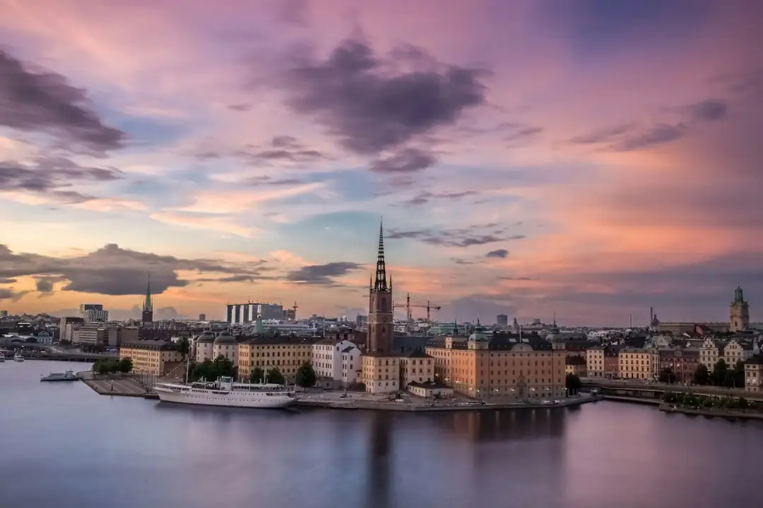 Stockholm Gamla Stan och vattenvägar i Sverige