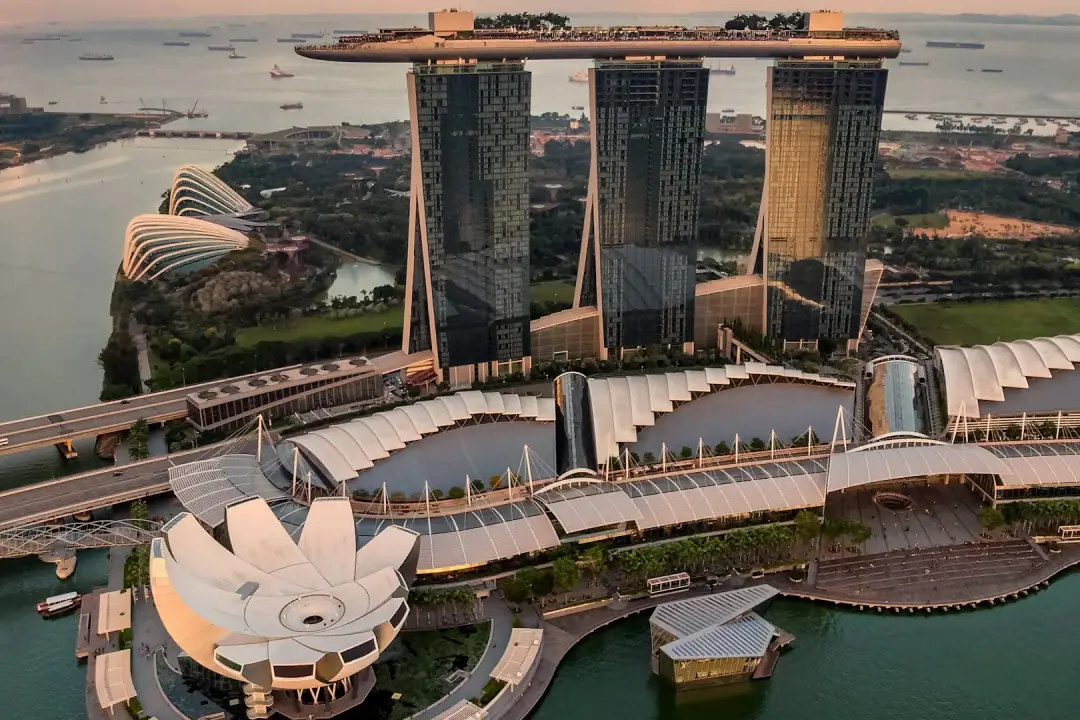 Marina Bay Sands och Singapore skyline