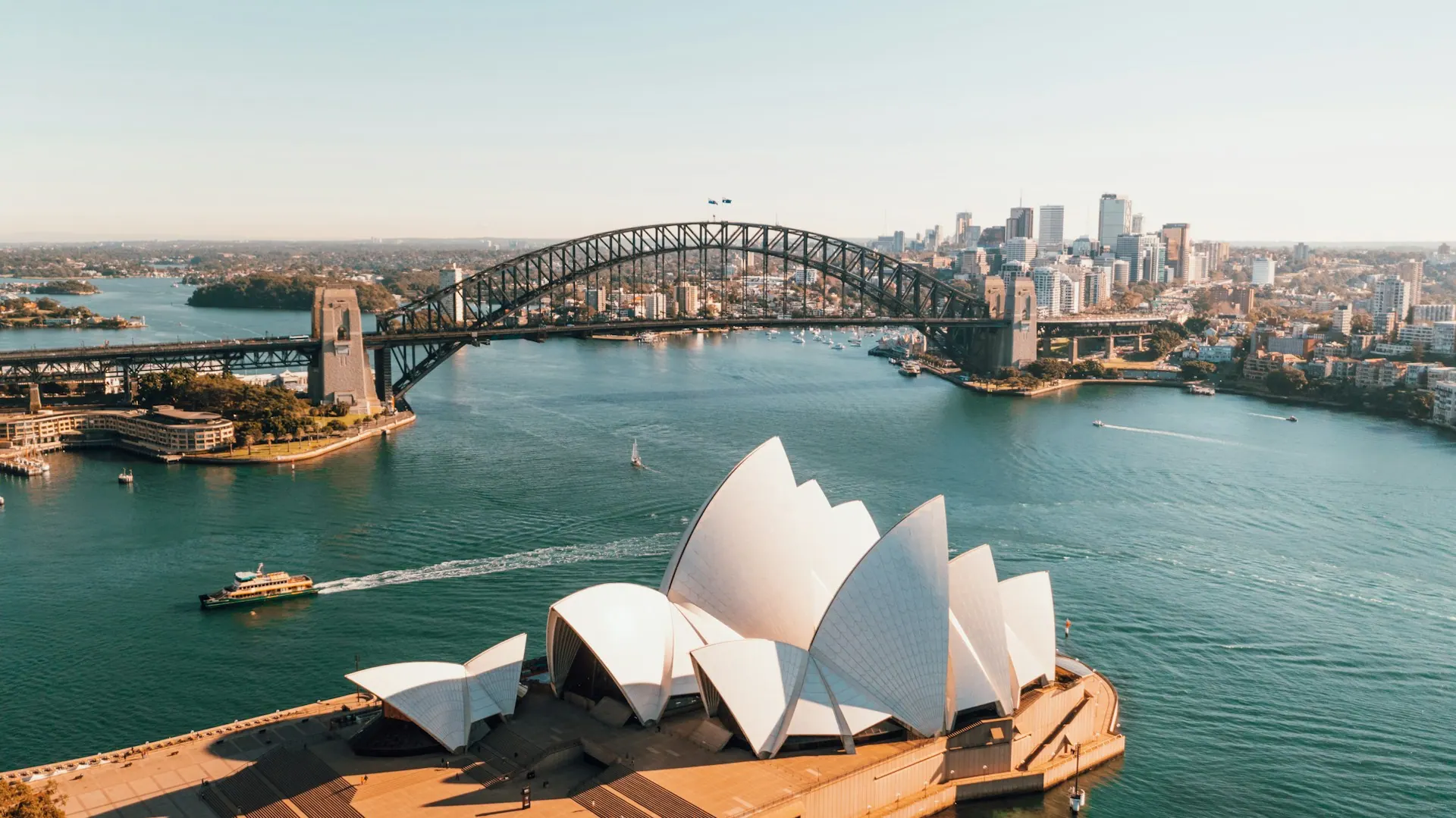 Sydney Opera House och Harbour Bridge, Australien Sydney Opera House och Harbour Bridge, Australien