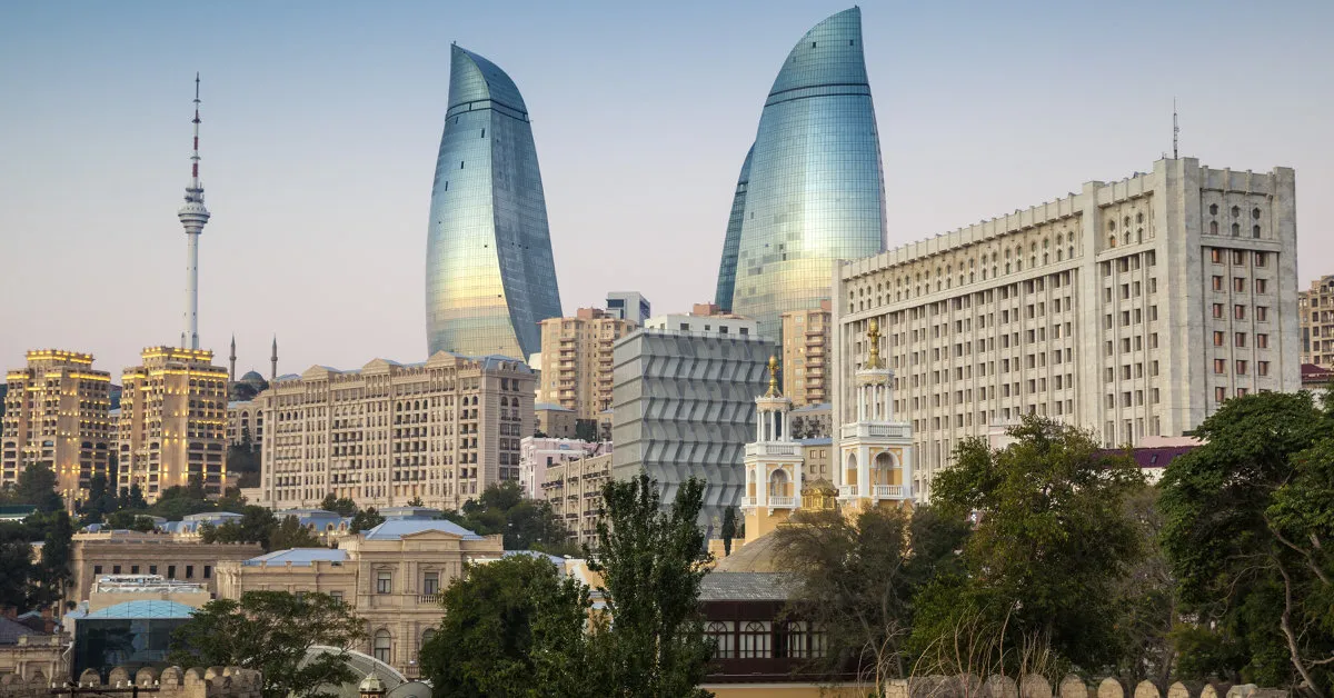 Baku och Azerbajdzjans kust vid Kaspiska havet